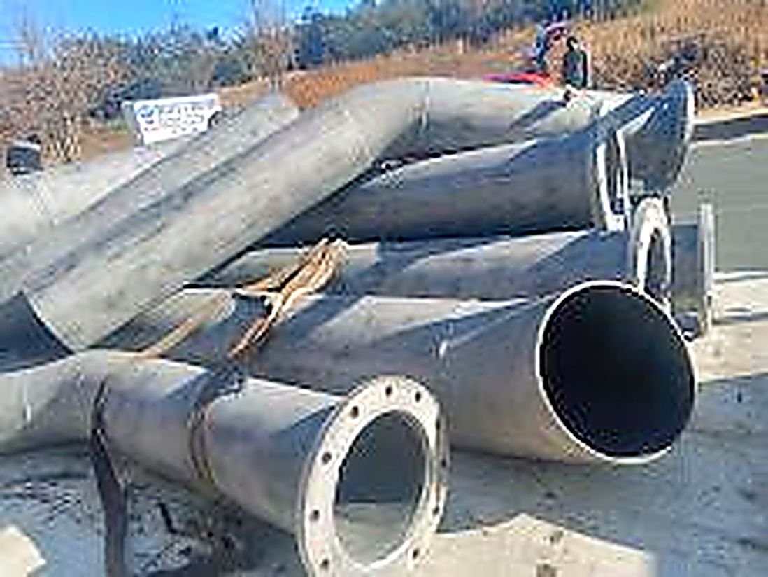 Fabricated steel pipe spools and bends with flanged ends ready for installation