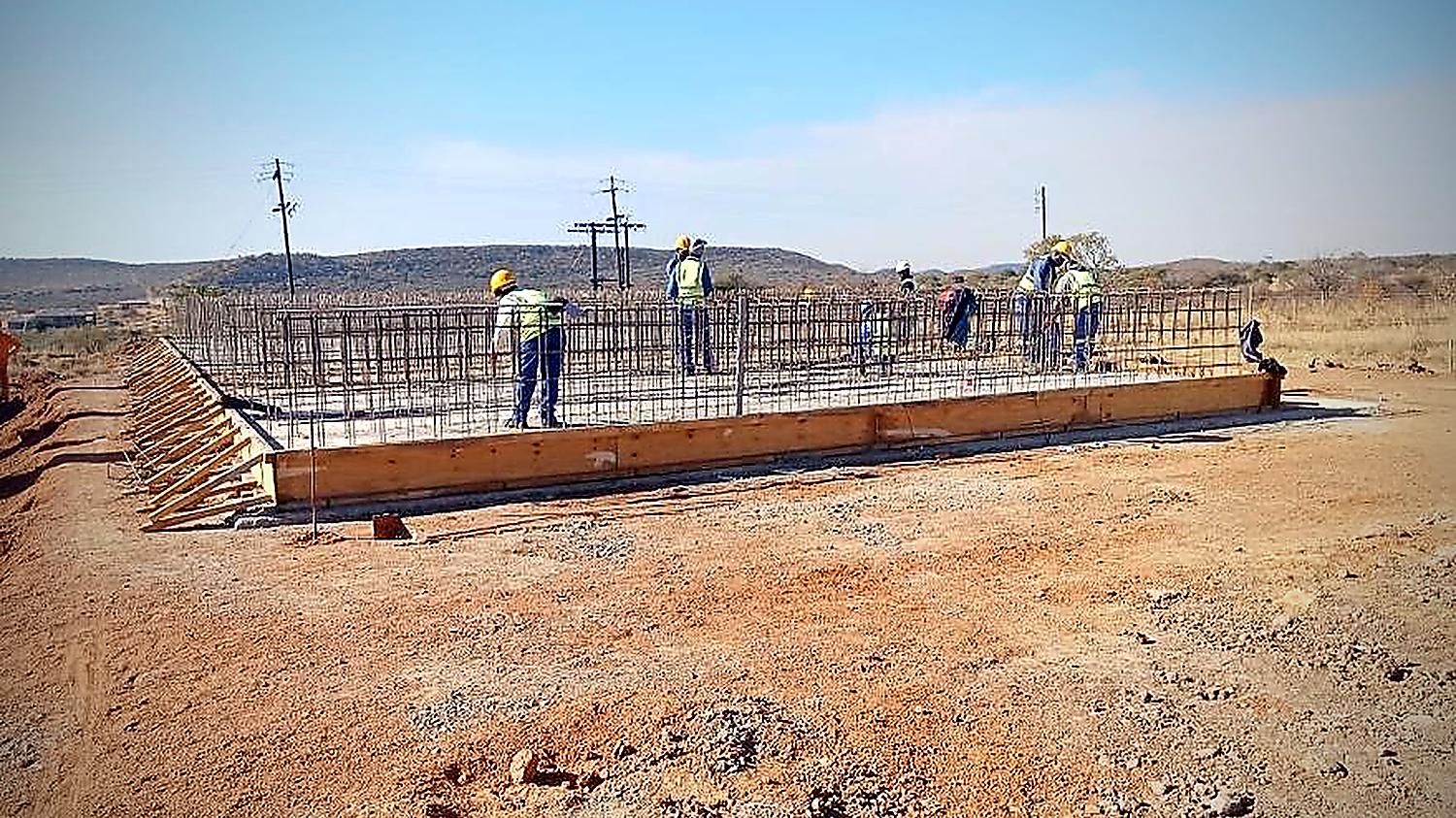 Malanc Projects steel fixing crew working on a reinforced concrete structure